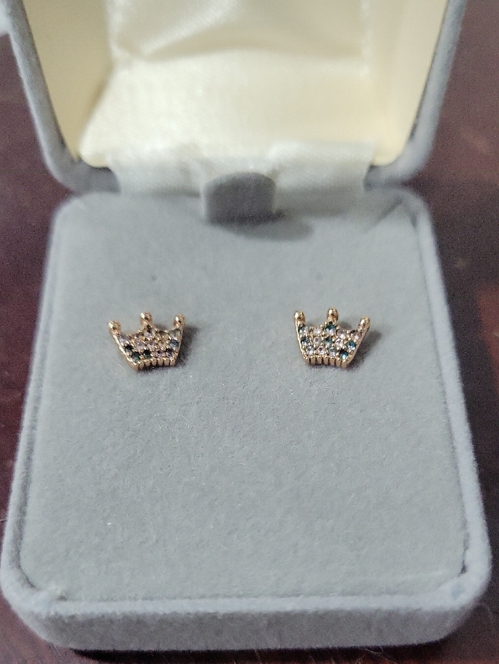 Pandora Crown Stud Earrings Rose Gold Plated 925 Silver